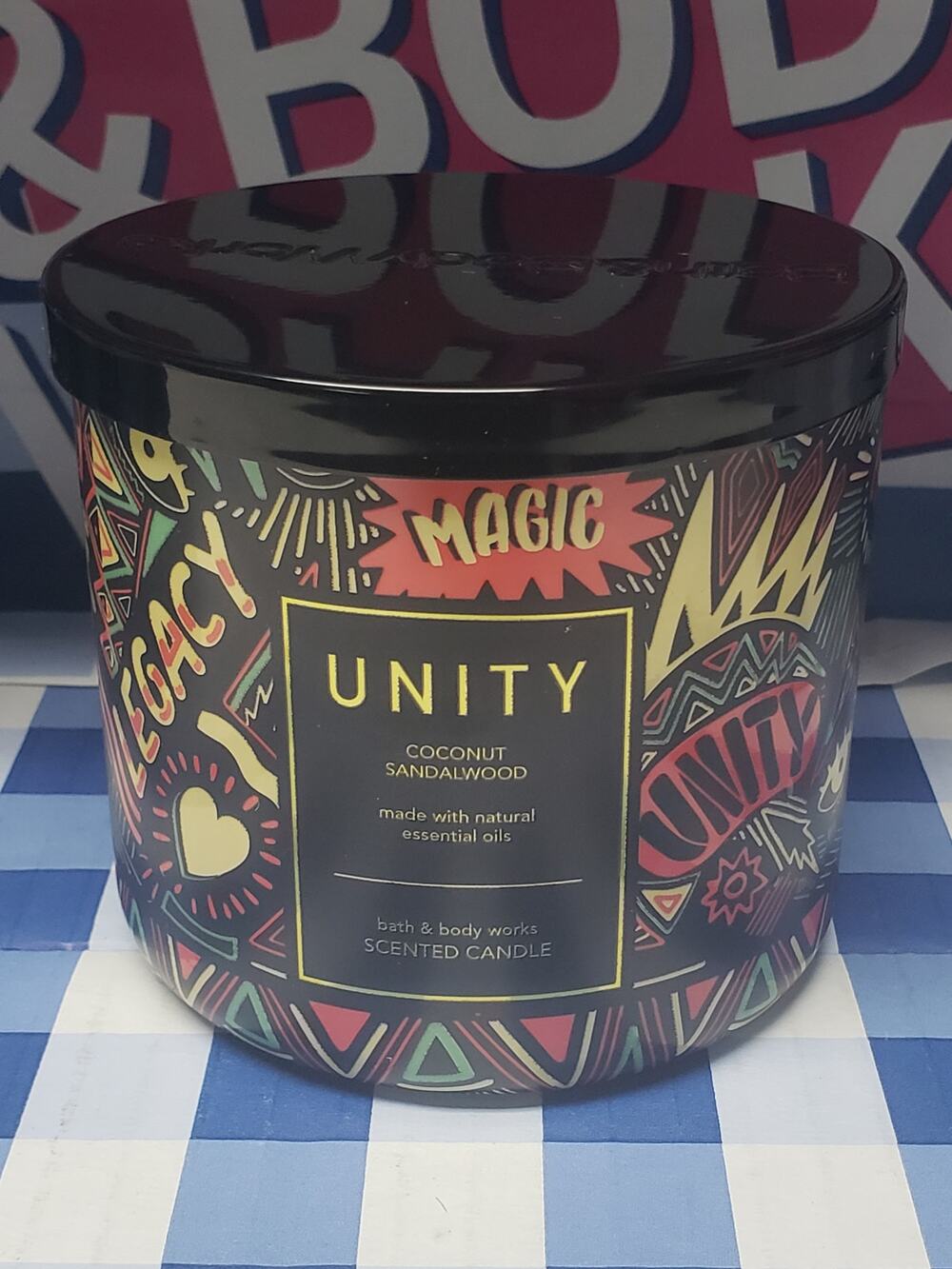 BBW UNITY Coconut Sandalwood Large 3 Wick Candle - Love Grow Together Strong